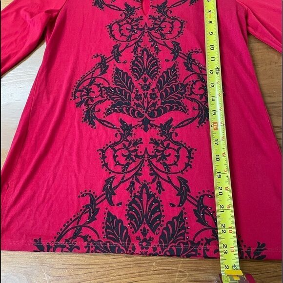 JM Collection Red Blouse  - Picture 6 of 9